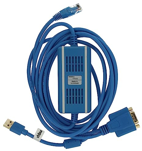 vhbw USB Programmierkabel kompatibel mit Allen Bradley MicroLogix 1747-L534, 1747-L533, SLC 5/00, 1747-L532 Funkgerät mit Treiber CD, blau