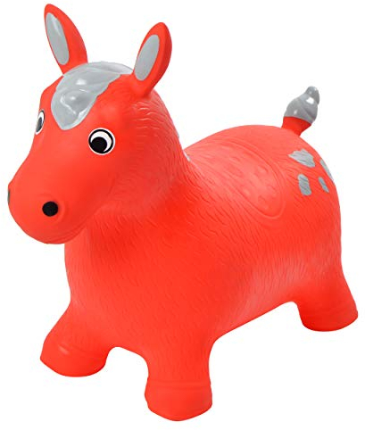 Pink Papaya Hüpftier Fred Pferd, Hüpf-Pferd ab 3 Jahren, bis 50 kg, aufblasbares Kinder Hüpfspielzeug BPA frei inkl. Pumpe