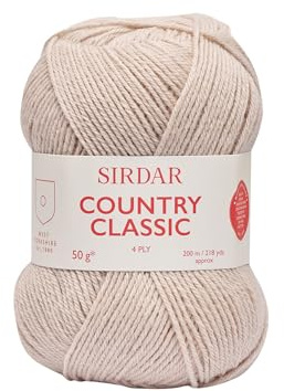 Sirdar Country Classic 951 Pelote de fils à tricoter 4 plis Beige avoine 50 g