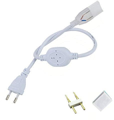 FOLGEMIR 220V Câble d'alimentation prise EU - Fiche 2 broches - Pas d'aiguille 7 mm - Prise standard UE - Câble d'alimentation de rechange pour bande LED 5050/2835