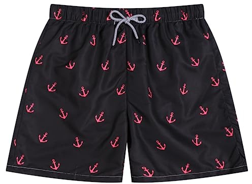 Traje de baño disolvente, Pantalones Cortos de Broma, Regalo Divertido para Hermano, Novio, Despedida de Soltero, Fiesta en la Playa en la Piscina, Negro (Anchor Black), Small
