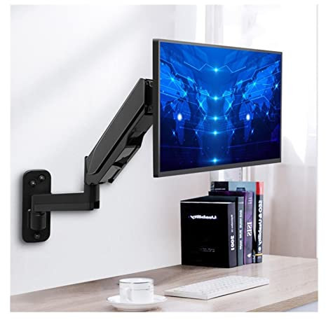 Enkel Monitorarm Monitorarm Väggfäste Monitormonteringsfäste, gasfjäderarm Monitorfäste, justerbart monitorfäste for 17-45 tums LCD LED-skärm belastning 2-12 kg Enkel monitorarm
