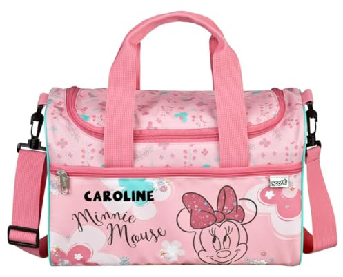 Piccola borsa sportiva Minnie Mouse per bambini – Personalizzata con nome – Disney borsa da viaggio per bambini, Rosa - Minnie Mouse, 35 x 23 x 16 cm, Stile Minnie