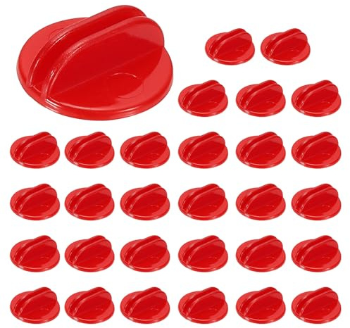 PATIKIL Soportes de Tarjetas de Plástico de 0.98, 30 Piezas Portatarjetas de Lugar Diseño Triangular Soportes Modernos para Números de Mesa para Juegos de Mesa de Fiesta Fotos Memos, Rojo