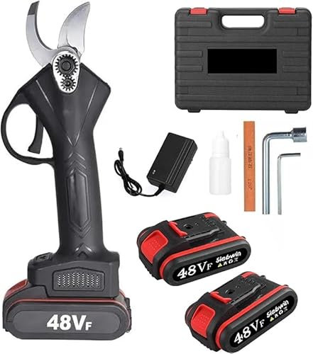 MF artSHOP Forbici Potatura Elettriche Professionali Doppia Batteria 48V Taglio 30mm Cesoie Tronca Rami Portatile Con Valigetta