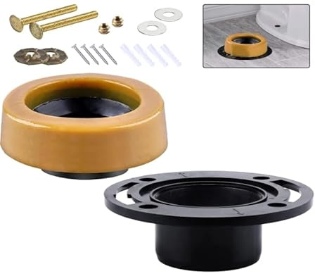 Toilet Flange Extender Kit with Extra Thick Wax Ring – Universal Toilet Repair Kit for Secure Installation & Leak Prevention – Fits 4 Waste Lines – Ideal for New Installations & Replacements