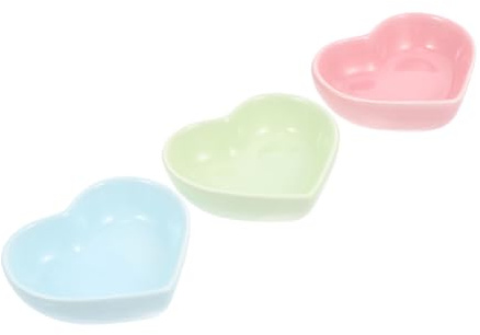 WEKAMOS Ciotole per Animali Domestici in Ceramica Liscia, Set da 3 Pezzi Colorate, Dimensioni Compatte per Criceti e Piccoli Animali, Contenitori Lavabili per Alimentazione Quotidiana