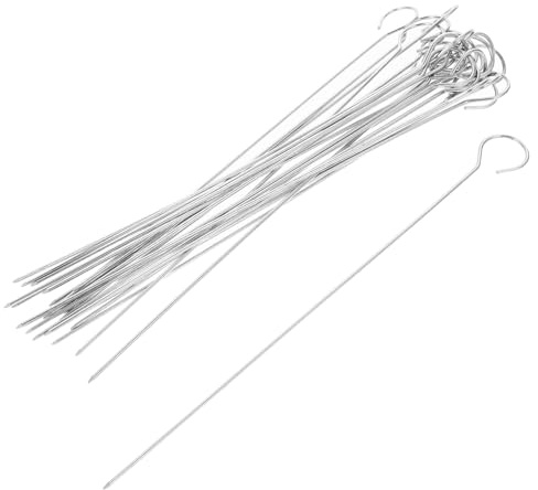 Hemobllo 25 piezas Brochetas de Barbacoa Acero Inoxidable Resistentes al Calor Pinchos Reutilizables para Parrilla Material Seguro y Duradero para Carne y Verduras