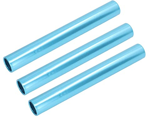 Adfaga Bastón de relevo de competición Aleación de Aluminio Hueco Tallado Color Brillante Ligero Durable Superficie Lisa para Entrenamiento en Pista Carreras de relevos Juegos Deportivos (Azul)