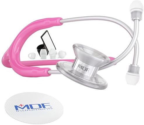 MDF Instruments, MD One Epoch Lättvikts Titan Stetoskop, Vuxen, Fuchsia Slang, Silver Membrankapsel-Pannband, MDF777T32