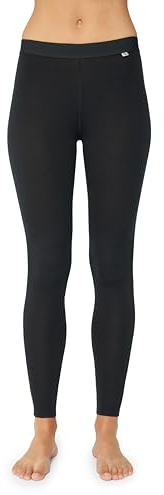 DANISH ENDURANCE Merino Thermo Leggings Damen, Premium Funktionsunterwäsche, Skiunterwäsche, Merino Unterwäsche, Atmungsaktiv, Schwarz, 2XL