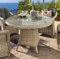 Destiny Tisch Luna Natur Meliert 100 cm Gartentisch Polyrattan Geflechttisch Esstisch