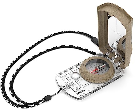 Silva Kompass Outdoor - Spiegelkompass Terra Expedition S - Aus Recycelten Materialien - Peilkompass für Lange Entfernungen - Marschkompass - Skala 1:24k, 1:25k, 1:50k - Kompass Militär