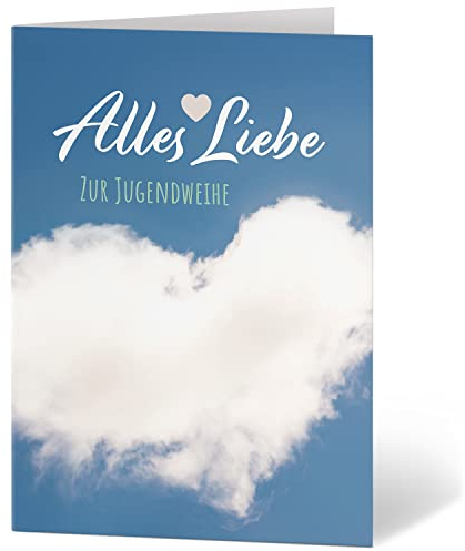 Einladungskarten Manufaktur Hamburg XXL Glückwunschkarte A4 zur Jugendweihe - große Karte mit Umschlag Jugendfeier Grußkarte für Jungen und Mädchen Motiv 21