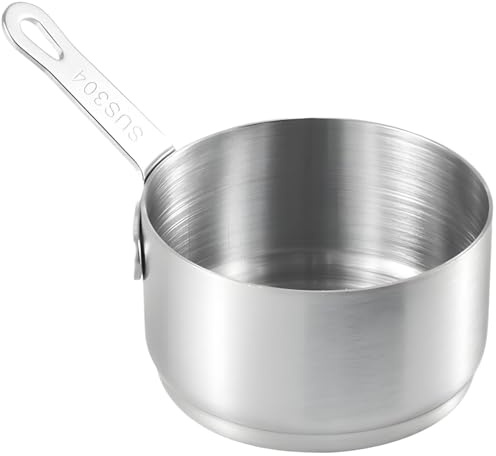 Mini sauce poêle, sauce en acier inoxydable de 60 ml, petite casserole sans bâton, mini casserole suspendue avec poignée pour lait chaud, café, beurre en acier inoxydable Sauce