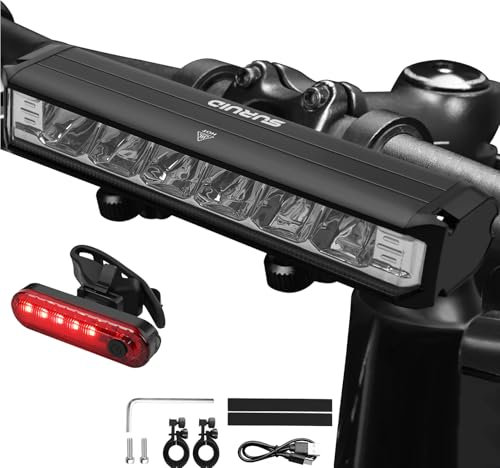 Super Bright 6LED Rechargeable Bike Lights, 180° Ultra-Wide Lighting Bicycle Lights, Long Running Time Bike Headlight, 5 Modes & IPX5 Waterproof for Mountain and Road Cycling