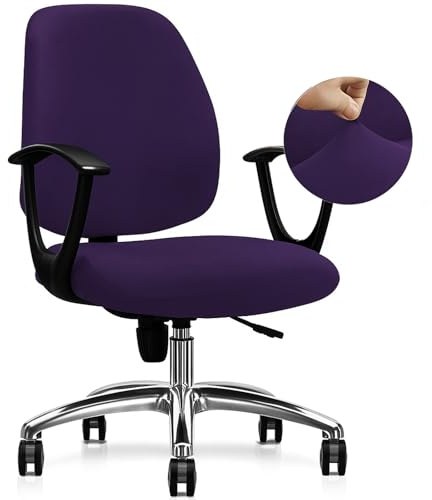 FYTXSZ Chair Covers Spandex Office Computer Chair Cover Stretch Removable Washable Rotate Swivel Chair Protective Covers (Purple)