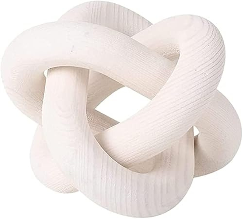 Wooden Chain Link Decoration 3-Link Knot Decorative Coffee Table Ornaments Wood Object Living Room