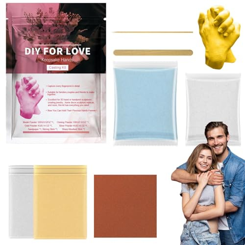 Set di a mano – Coppia di in gesso, scultura fatta a mano, artigianato fai da te, romantico, attività ricordo romantico, matrimonio, fidanzamento, San , celebrazione, regalo per