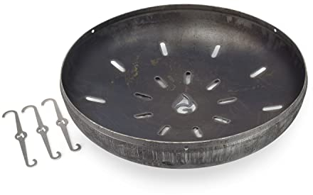 Grillrost.com Das Original Contenitore per Il Fuoco in Acciaio Solido con Ganci in Acciaio Inossidabile per appenderlo - Adatto a Tutte Le Botti da Fuoco