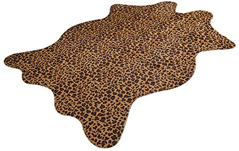 Alfombra de Piel de Vaca Sintética con Estampado de Vaca Leopardo Cebra,Antideslizante Alfombras Animal Felpa Moquetas pare Decora Suelo Dormitorio Sala de Estar Salón Cama Sofá Silla Cojín C 75x110