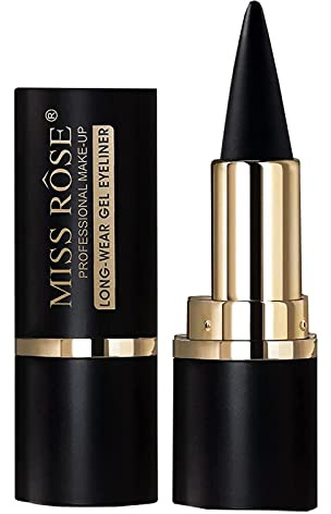 MISS ROSE M Gel Eyeliner, Black Eyeliner Pencils, delineador de ojos contra el agua, Easy to Use, Eye Makeup for Women (Black)