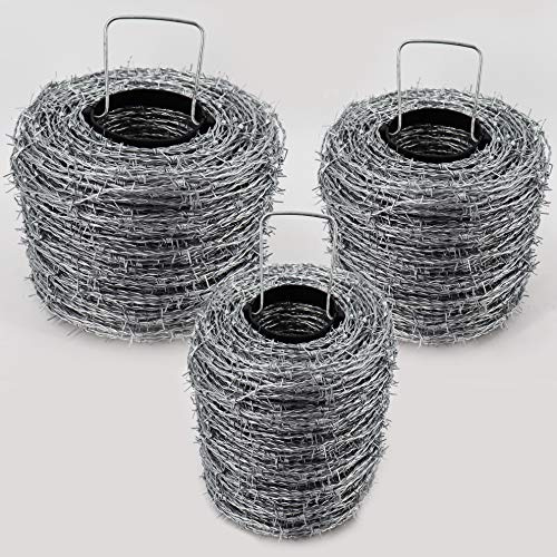 Aquagart galvaniserad spiktråd I 1,6/1,7 mm för vildstaket, skogsstaket, knutnät I spiktråd silver I spikavstånd 10 cm I 2 trådar/4-delad I bladtråd I flätad trådrulle (taggtråd 100 m)