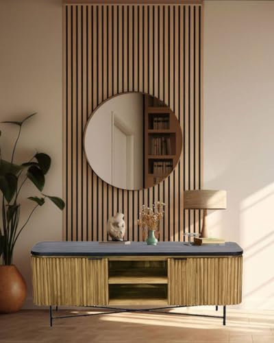 UNIQKA Opéra - Meuble TV rétro en Teck Massif recyclé 160 cm