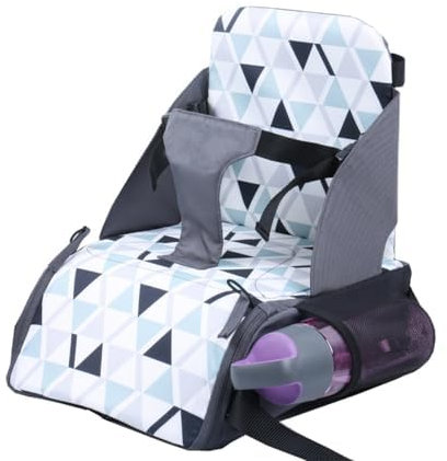Asiento Elevador Para Niños Pequeños Con Espacio De Almacenamiento Incorporado,Asiento Elevador Portátil Para Tronas De Mesa, Plegable Para Viajes Del Bebé (Azul y negro)