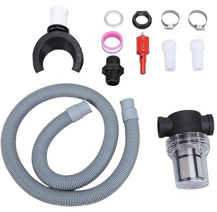 Baril de Pluie Kit de Raccordement Toit Récupération d'eau de Pluie Inverseur de Baril de Pluie avec Filtre Tuyau de Récupération d'eau Raccord Rond (100 mm / 3,9 Pouces)