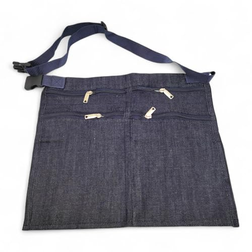 6 Pocket/4 Pocket Market Trader Money Belt | Denim Trader Belt | Money Apron | Traders Adjustable Waist Strap Anti-Theft Wallet Apron Pouch for Restaurants Festivals Fetes & Sports Clubs (6 Pocket)