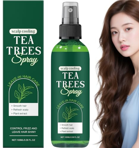 Spray Après-Shampooing Sans Rinçage à l’Huile de Tea Tree, Spray Hydratant & Nourrissant Démêlant pour Cheveux Secs Abîmés, Apaise le Cuir Chevelu Irrité, Contrôle des Frisottis,Léger Non Gras (1 PCS)