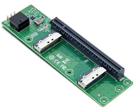 Dual MCIO 8i Mini Cool Edge IO SFF-TA-1016 till PCIE5.0 PCI-Express 16 x VROC-adapter för moderkort SSD-grafikkort