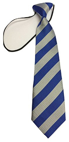 L&L® Striped School Kid Children Boys wedding event prom party plain necktie tie UK (Blue/Silver)