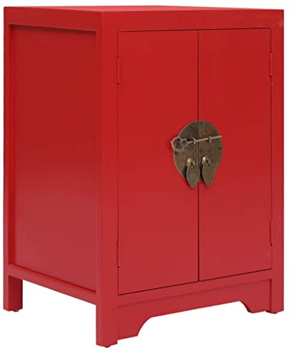 vidaXL Table de Chevet Table de Nuit Armoire de Chevet Bout de Canapé Chambre à Coucher Salon Maison Intérieur Rouge Bois de Paulownia