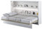 Schrankbett Bed Concept, Wandklappbett mit Lattenrost, V-Bett, Wandbett Bettschrank Schrank mit integriertem Klappbett Funktionsbett (BC-05, 120 x 200 cm, Weiß/Weiß, Horizontal)