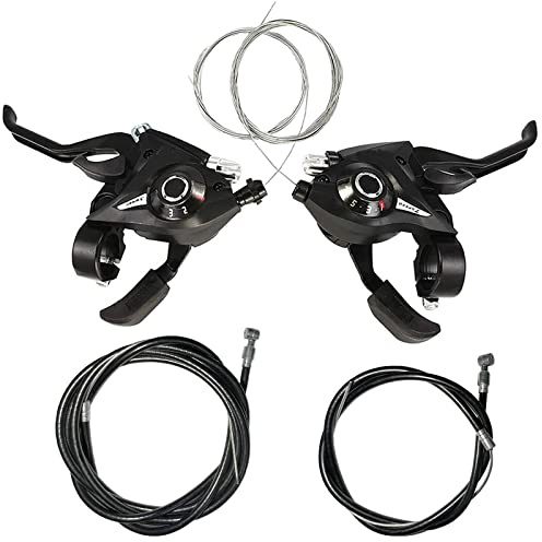 Lomodo 4 Pieces Bicycle Brake Accessories Including 2 x EF51-7 3x7 21 Speed Brake Shift Levers with Inner Cable and 2 x Brake Wire (Front and Rear Brake Cable) for Mountain/MTB Bike