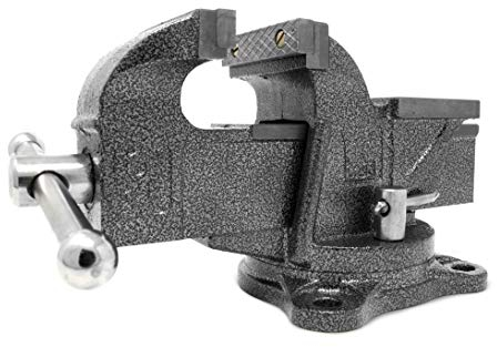 WEN BV453 7,6 cm robuster Schraubstock aus Gusseisen mit drehbarem Sockel
