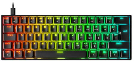 Oversteel - KOVAR USB gaming keyboard, 60% compact, RGB backlit, Outemu Red mechanical switch, Anti-Ghosting, English PC/MAC/Android layout