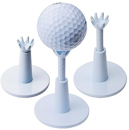 Adjustable Golf Tees - Essential Accessories for Men, Unbreakable & Durable - No Need to Repeatedly Pick Up (3 Pack White)