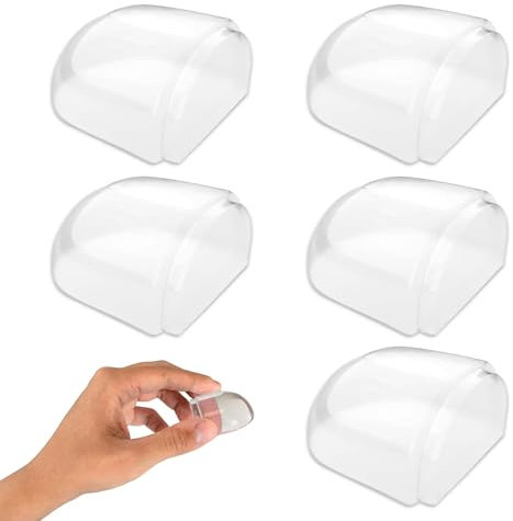 ZENYKX® Pack de 5 Topes Puertas | Tope Puertas Suelo | Los Topes Para Puertas Suelo Son Ideales Para Todos Los Suelos con un Diseño Transparente | Al Ser Adhesivos No Necesita de Herramientas. (5)