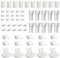 10 kit 60 Stück Klemmfix Halterung, Klemmträger Plissee Klemmfix Plissee, Plissee Spannschuhe Plissee Ersatzteile Klemmträger, Plissee Halterung Ohne Bohren für DIY Plissee Vorhänge Vorhang Montage