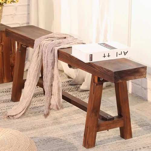 BRCYKRWY Panca Legno 120 Cm da Interni Rustico, Panchina Ingresso, Cucina, Tavolo da Pranzo, Scarpiera, Panchetta per Soggiorno E Salotto, Color Legno Naturale