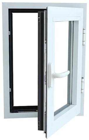 Horizontale Schiebefenster für Schuppen, Ersatzfenster für Keller. Horizontale Schiebefenster als Ersatz, Kellerfenster, Aluminium-Einzelfenster für Schuppen, für Schuppenkeller(White,WxH 30x50cm (11.