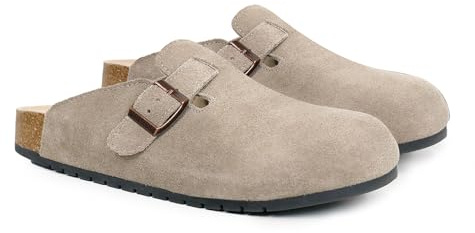 EVELLYHOOTD Suede Clogs for Women Men Cork Footbed Mules Potato Shoes
