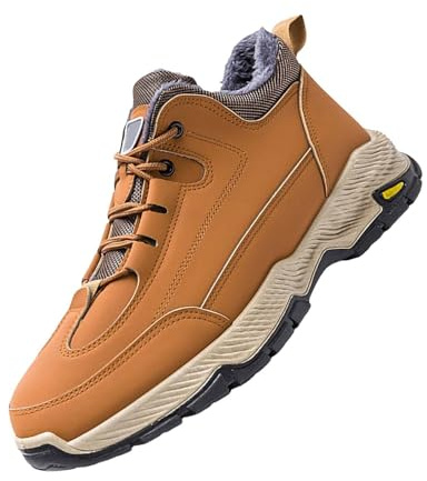 Generisch Scarpe invernali da uomo, calde, da neve, scarpe da tempo libero a basso taglio, scarpe da escursionismo antiscivolo, scarpe sportive, con fodera in pile, scarpe da jogging per uomini
