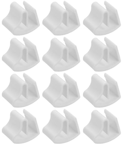 Homoyoyo 12 Piezas Soportes para Persianas Plisadas de Plástico Resistente Ganchos para Cortinas Opacas y Drapeados Compatibles con Barras de Cortina para Salón Dormitorio y Oficina