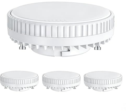 Lampadina LED GX53 piatta, 7 W, 600 lm, 3000 K, bianco caldo, indice di resa cromatica 95, 60000 ore di durata, facile da installare, set di 4 pezzi per soffitto, cucina, bagno e spogliatoio