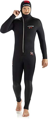 Cressi Diver Man Monopiece Wetsuit, Traje de Buceo de Una Pieza, Hombres, Negro/Rojo, XXXL/7