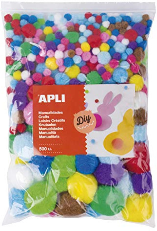 APLI Kids 17448 - Pompones colores surtidos 500 uds.